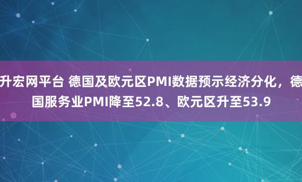 升宏网平台 德国及欧元区PMI数据预示经济分化，德国服务业PMI降至52.8、欧元区升至53.9